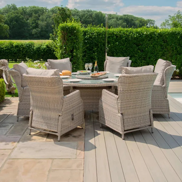 Cotswold Reclining 8 Seat Round Rattan Dining Set