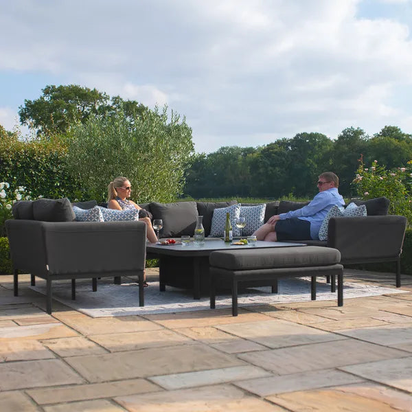 Outdoor Fabric Pulse 3 Seat Sofa Set with Rising Table - Flanelle