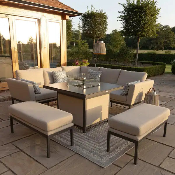 Homeflair – Outdoor Fabric Pulse Square Corner Dining Set