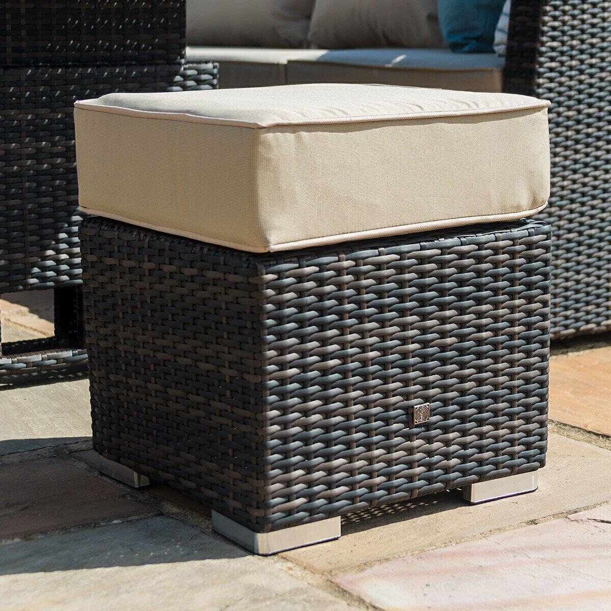 Homeflair - Extending Kingston Rattan Corner Dining Set – Brown