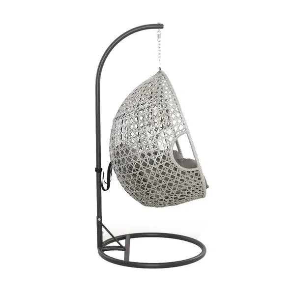 Homeflair - Ascot Rattan Hanging Double Chair with Weatherproof Cushions