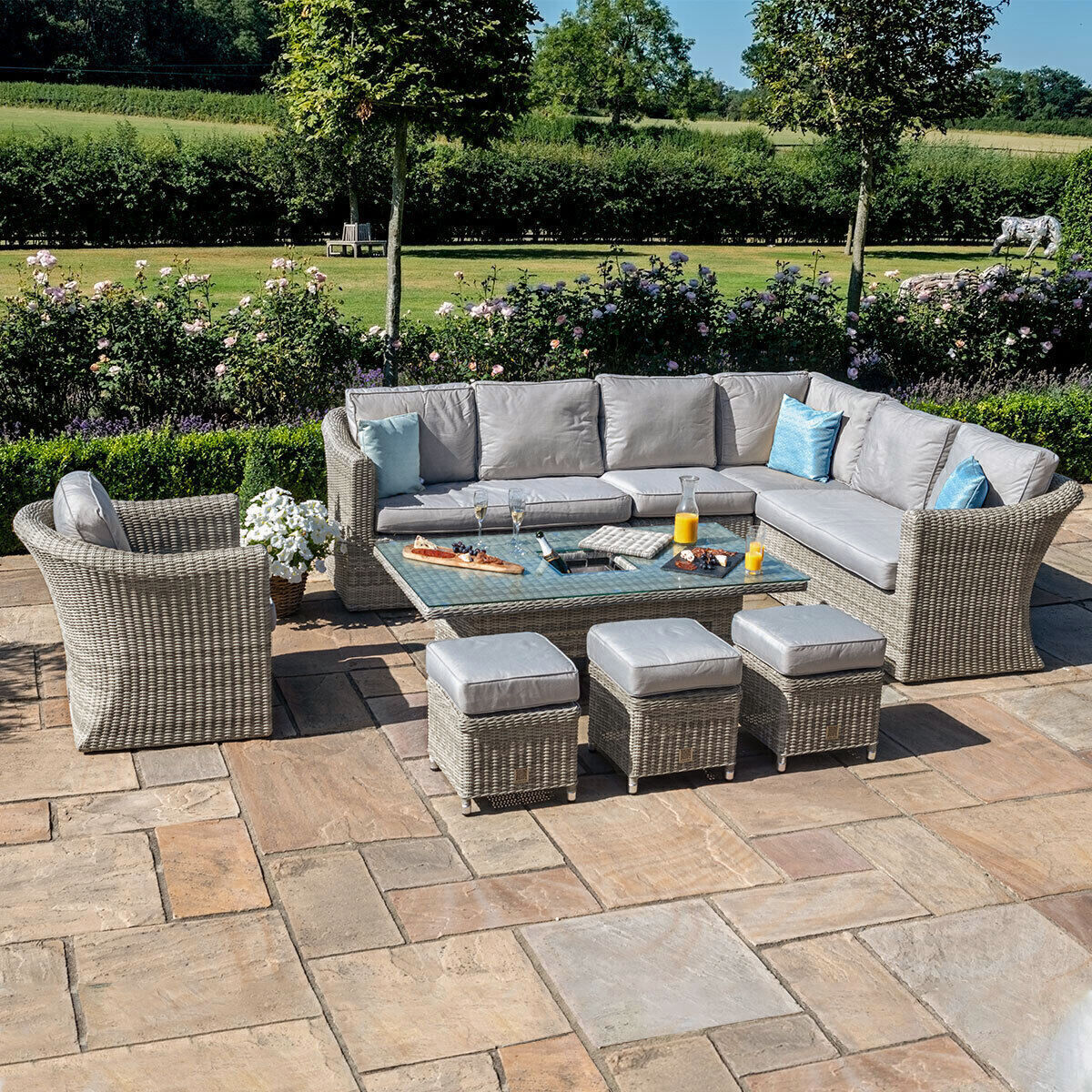 Homeflair - Oxford Deluxe Large Rattan Corner Dining Set