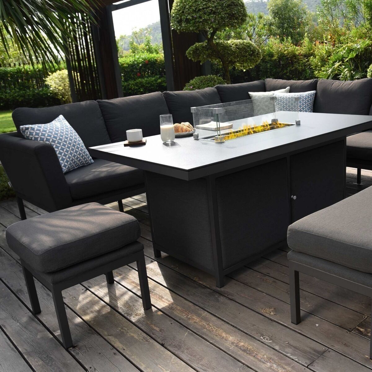 Homeflair – Outdoor Fabric Pulse Left Handed Corner Dining Set