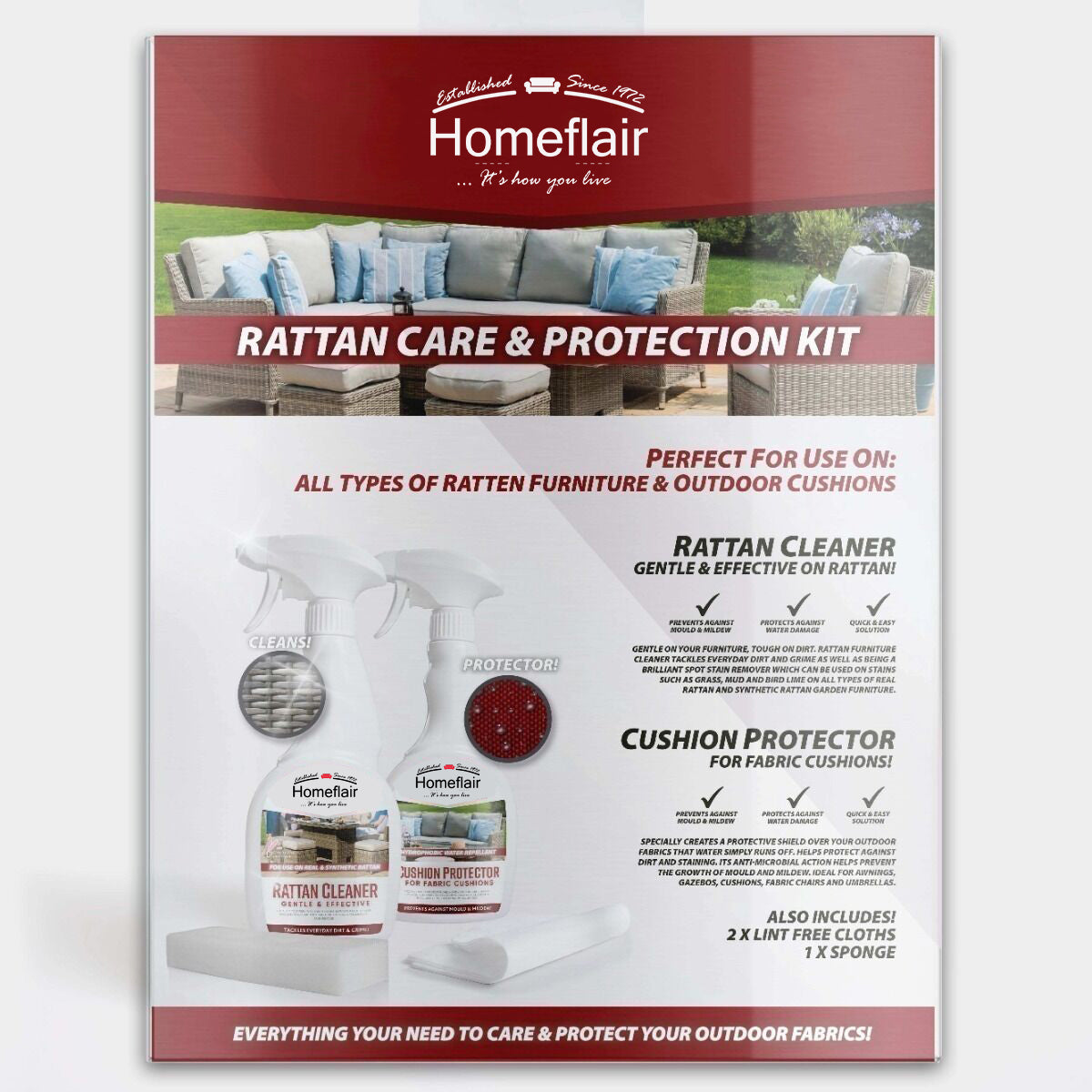 Homeflair -Rattan Garden Furniture Cleaning & Protector Kit