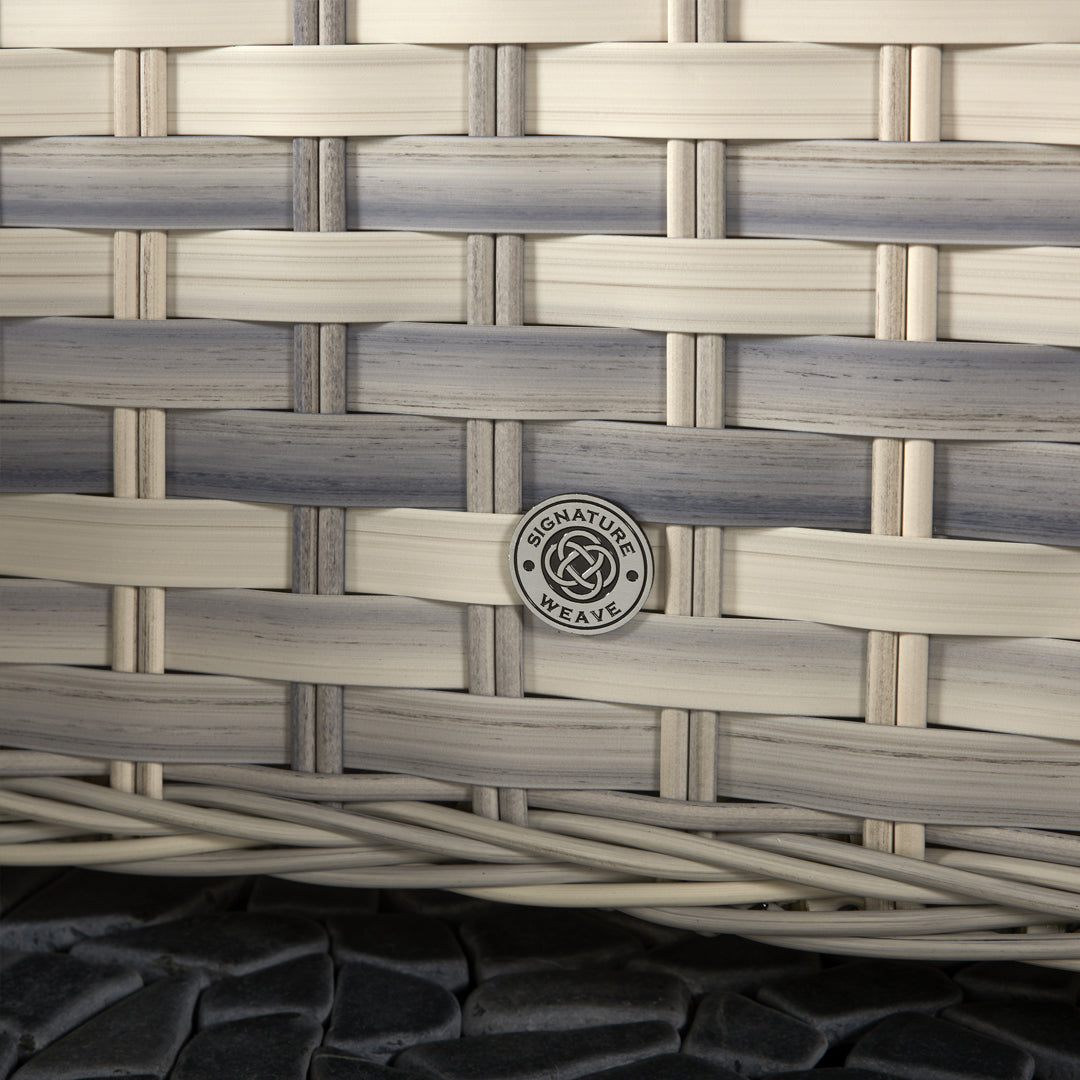 Signature Weave - Constance Rattan Large Corner Dining Sofa with Benches in Grey | Cons0203