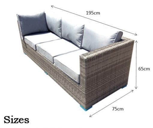 Rattan Brown Compact Corner Sofa Set with Coffee Table | Georgia | Geor0055