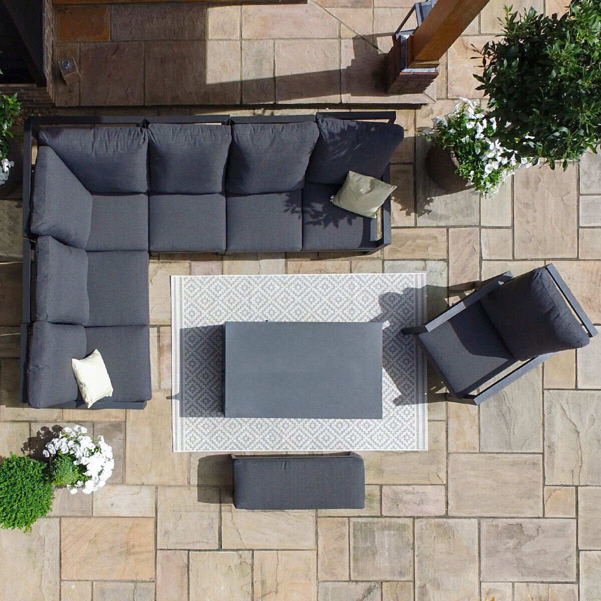Homeflair - Manhattan Reclining Aluminium Corner Dining Set