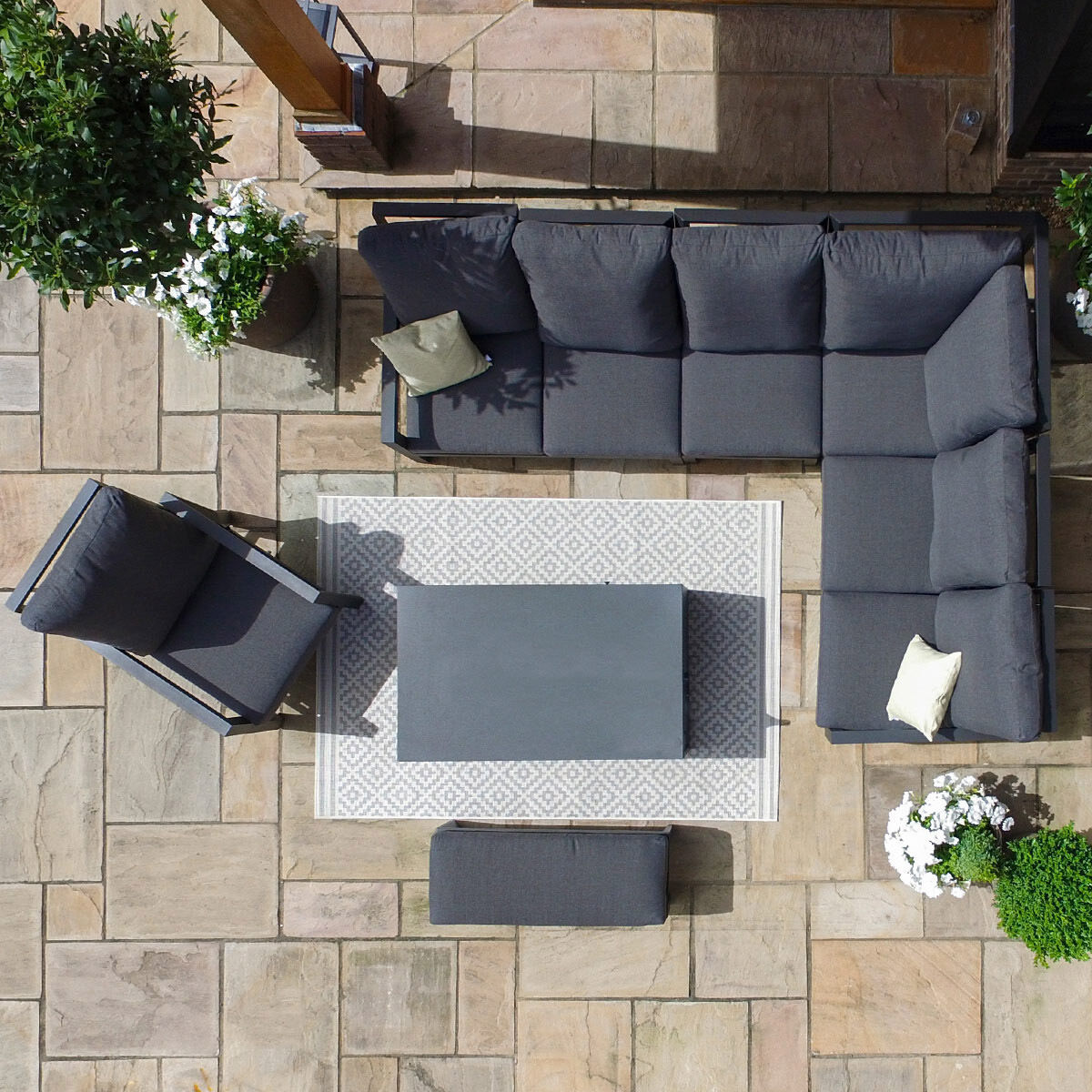 Homeflair - Manhattan Reclining Aluminium Corner Dining Set