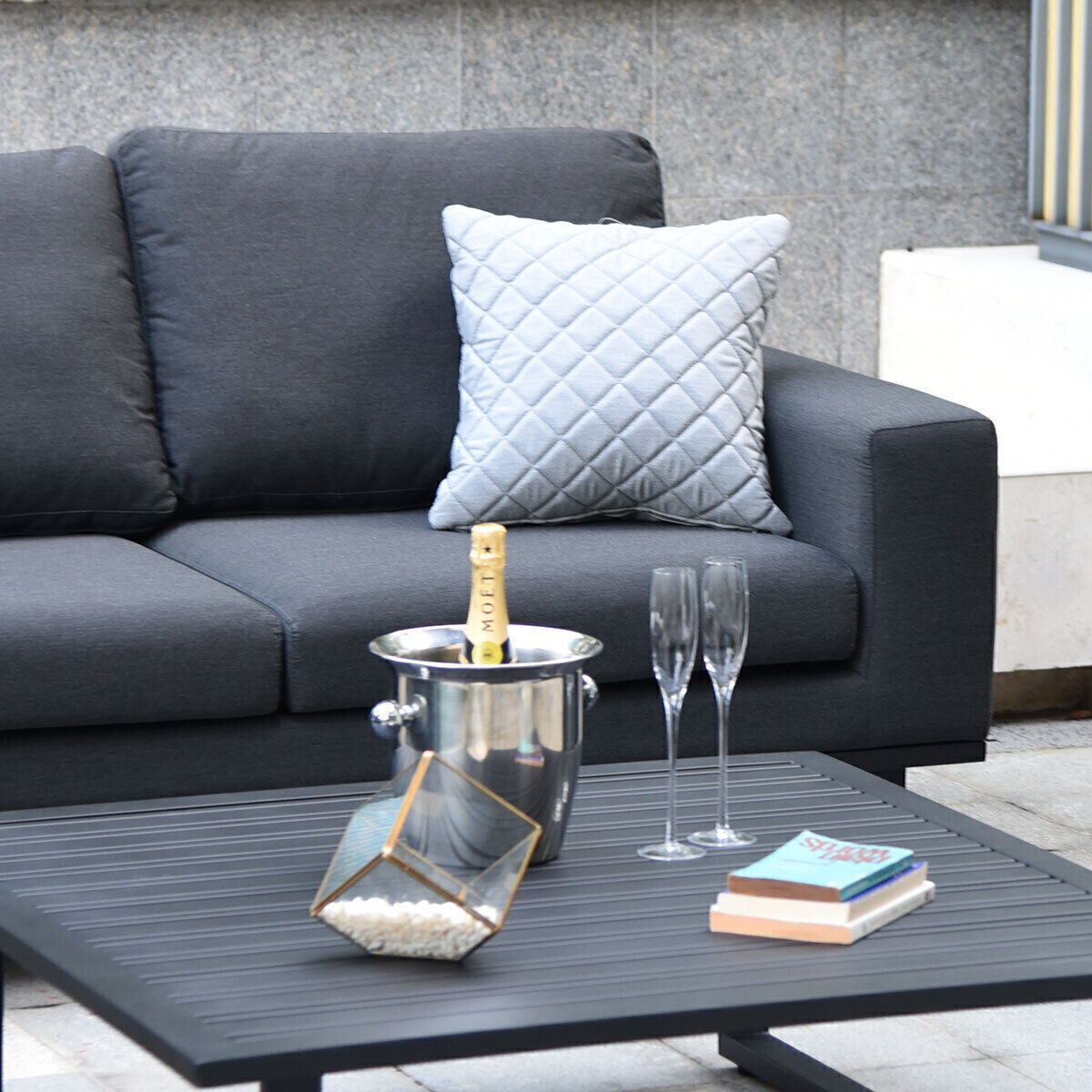 Homeflair - Pair of Outdoor Scatter Cushion Quilted