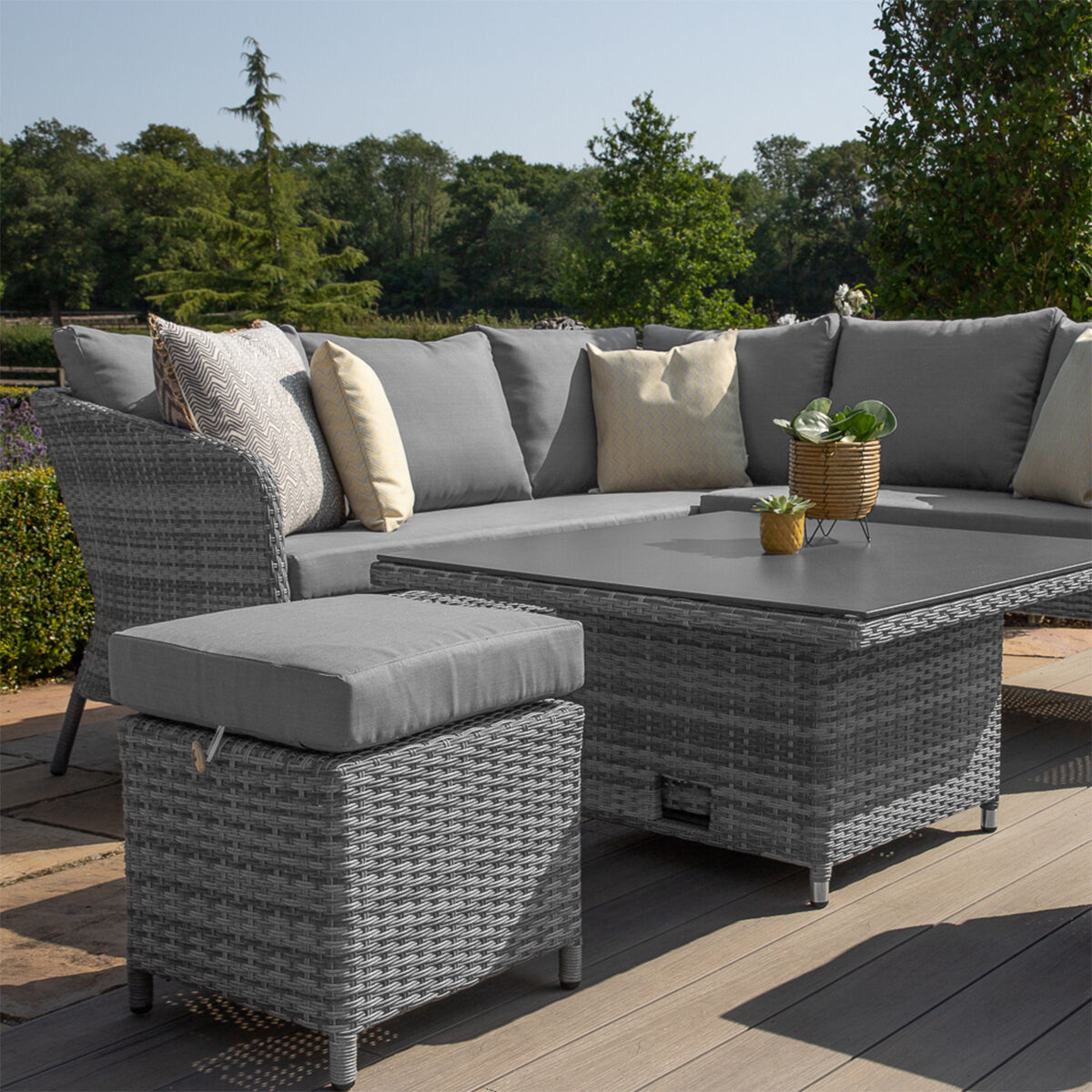 Homeflair - Santorini Square Rattan Corner Dining Set