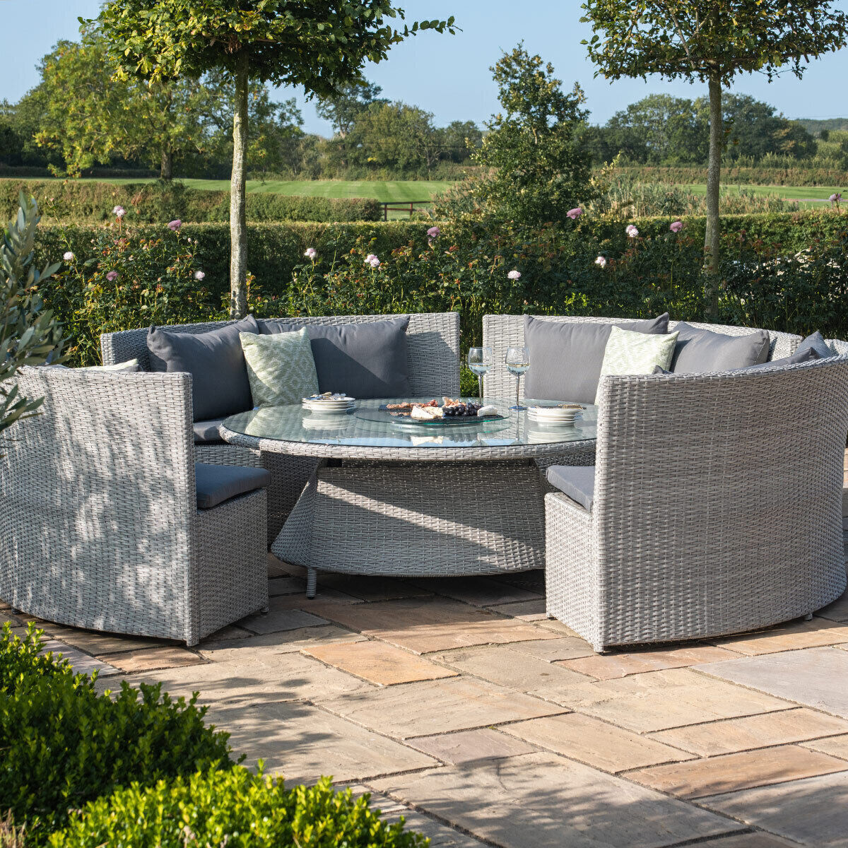 Homeflair - Ascot Round Rattan Sofa Dining Set