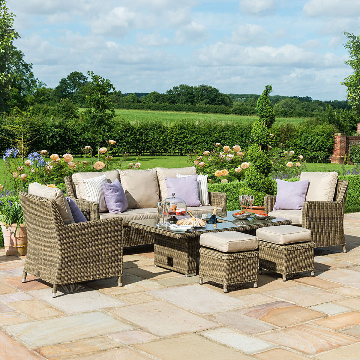 Homeflair - Winchester Sofa Rattan Dining Set