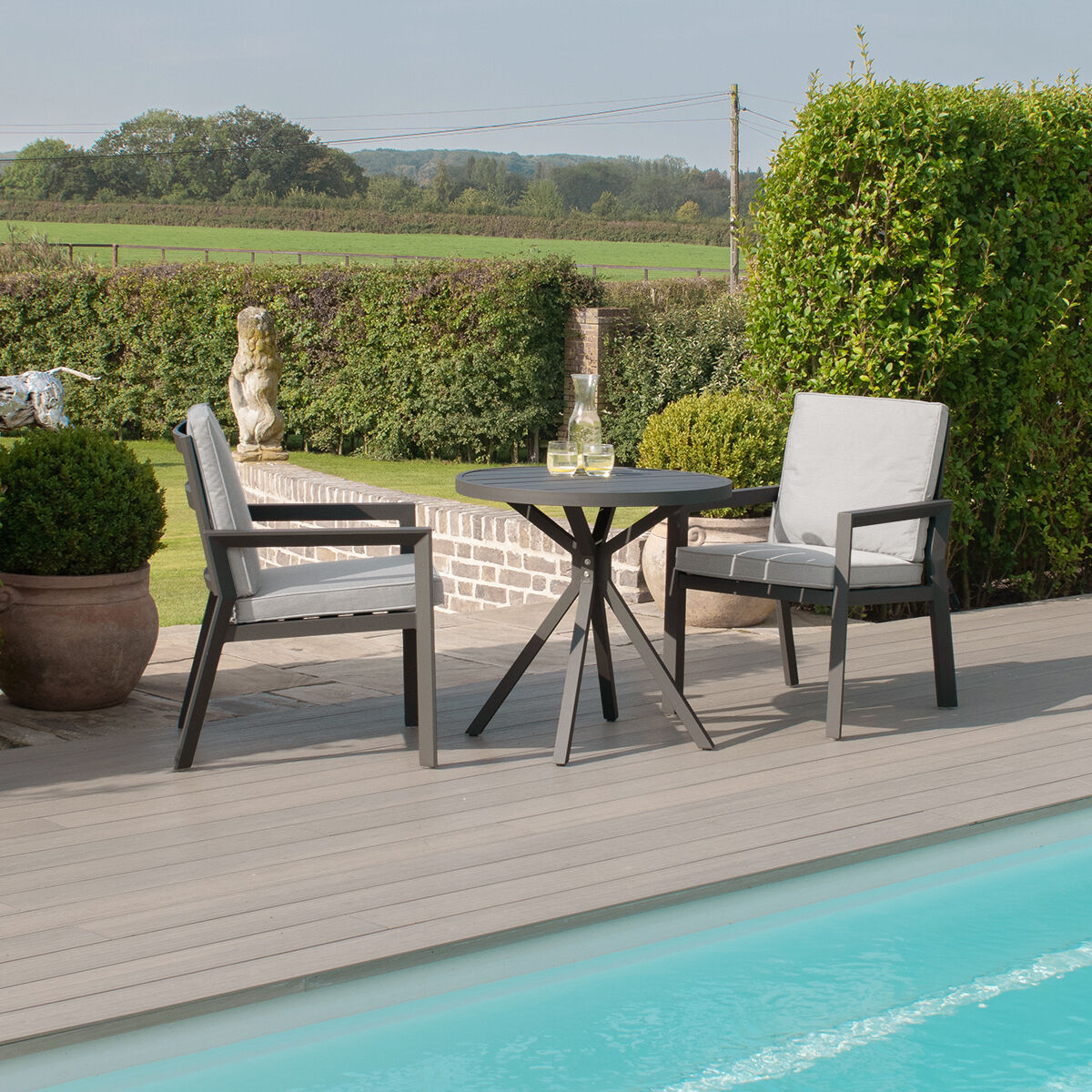 Homeflair - New York 3 Piece Aluminium Bistro Set