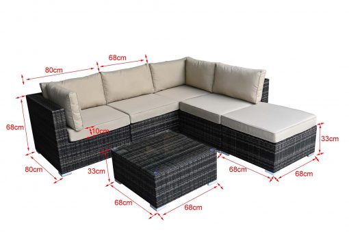 Heritage Rattan Brown Modular Corner Sofa Set | Heri131B