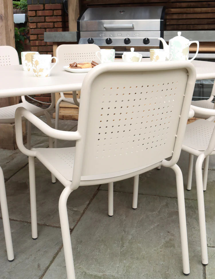 Porto 6 Seater Rectangular Dining Set in Champagne