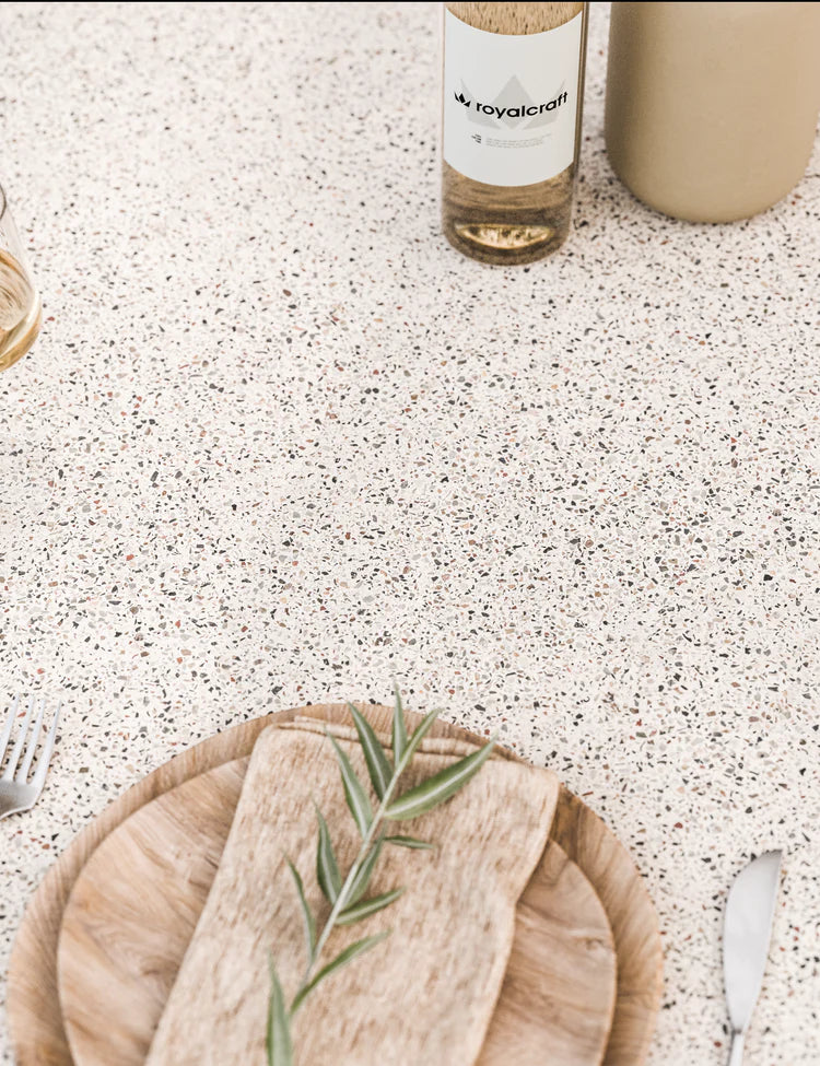 Astral 4 Seater Round Terrazzo Concrete Dining Set with Sol Dining Chairs