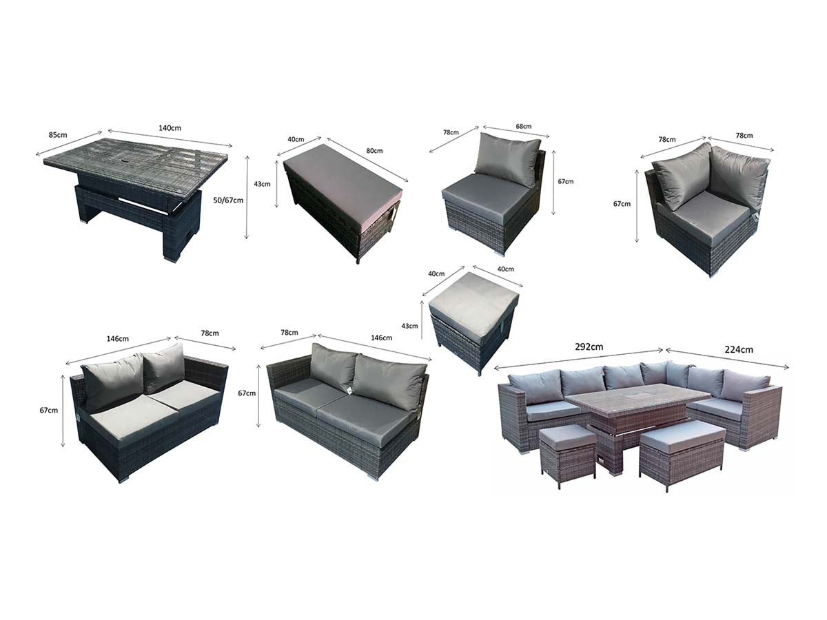 Signature Weave - CATALINA Modular Corner Dining with HPL top | CATA0442