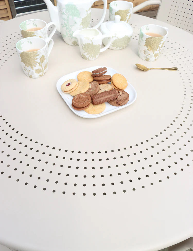 Porto 4 Seater Round Dining Set in Champagne