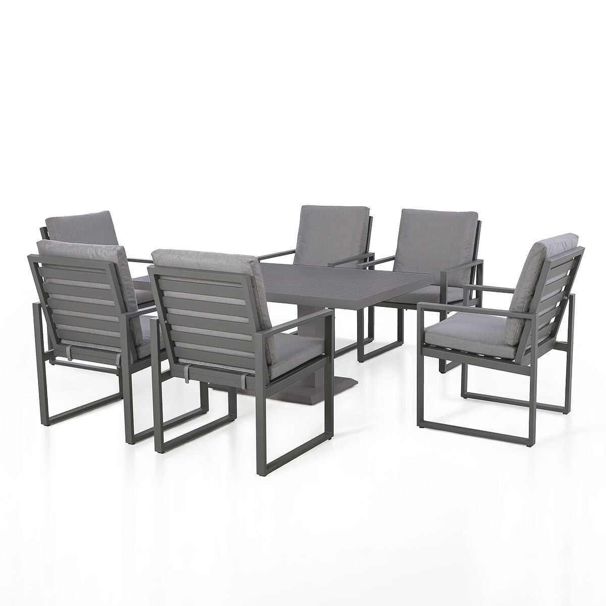 Homeflair – Amalfi 6 Seat Rectangular Aluminium Dining Set