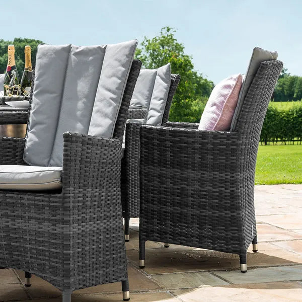 Pair of LA Rattan Dining Chairs - Grey