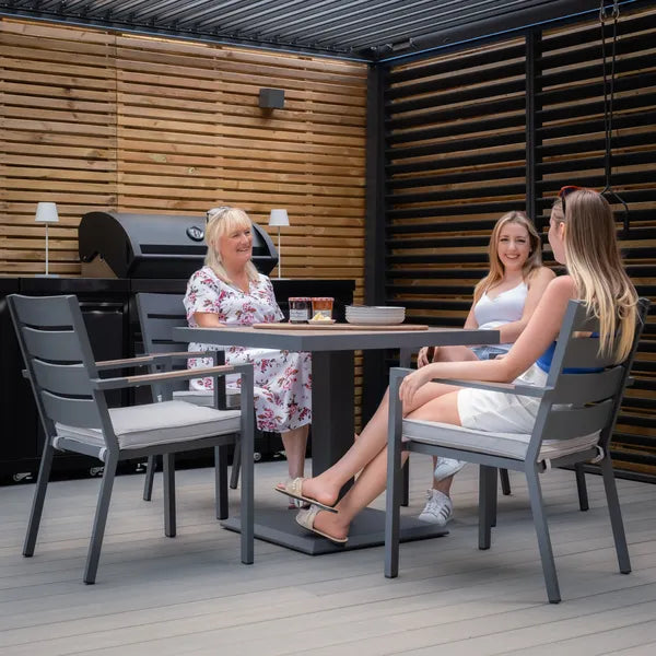 Vancouver 6 Seat Aluminium Rectangular Dining Set - Dove Grey