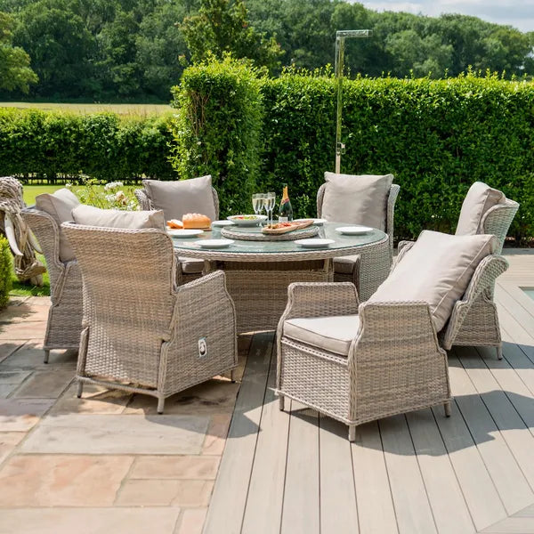 Cotswold Reclining 8 Seat Round Rattan Dining Set