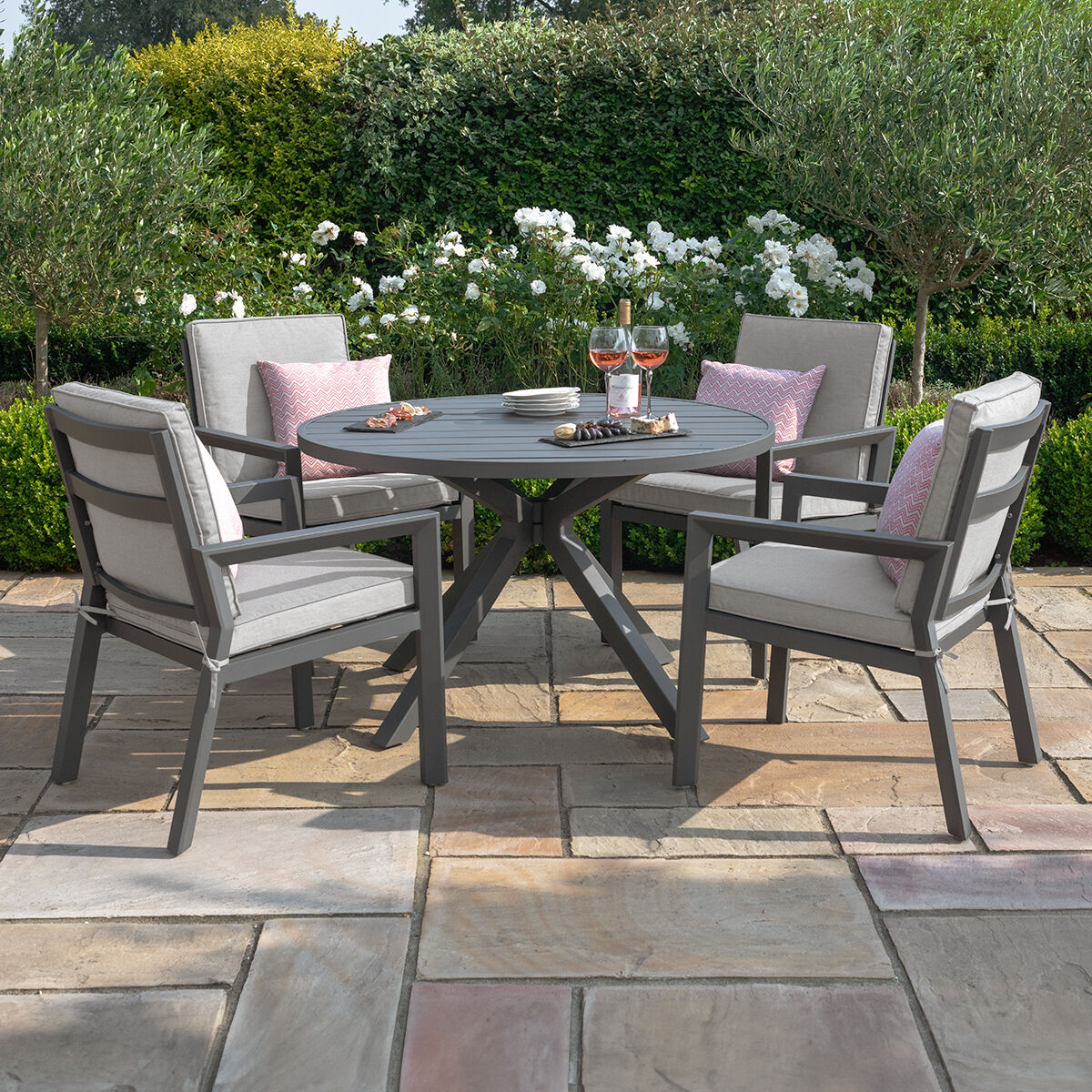 Homeflair - New York Dining Set - Dove Grey