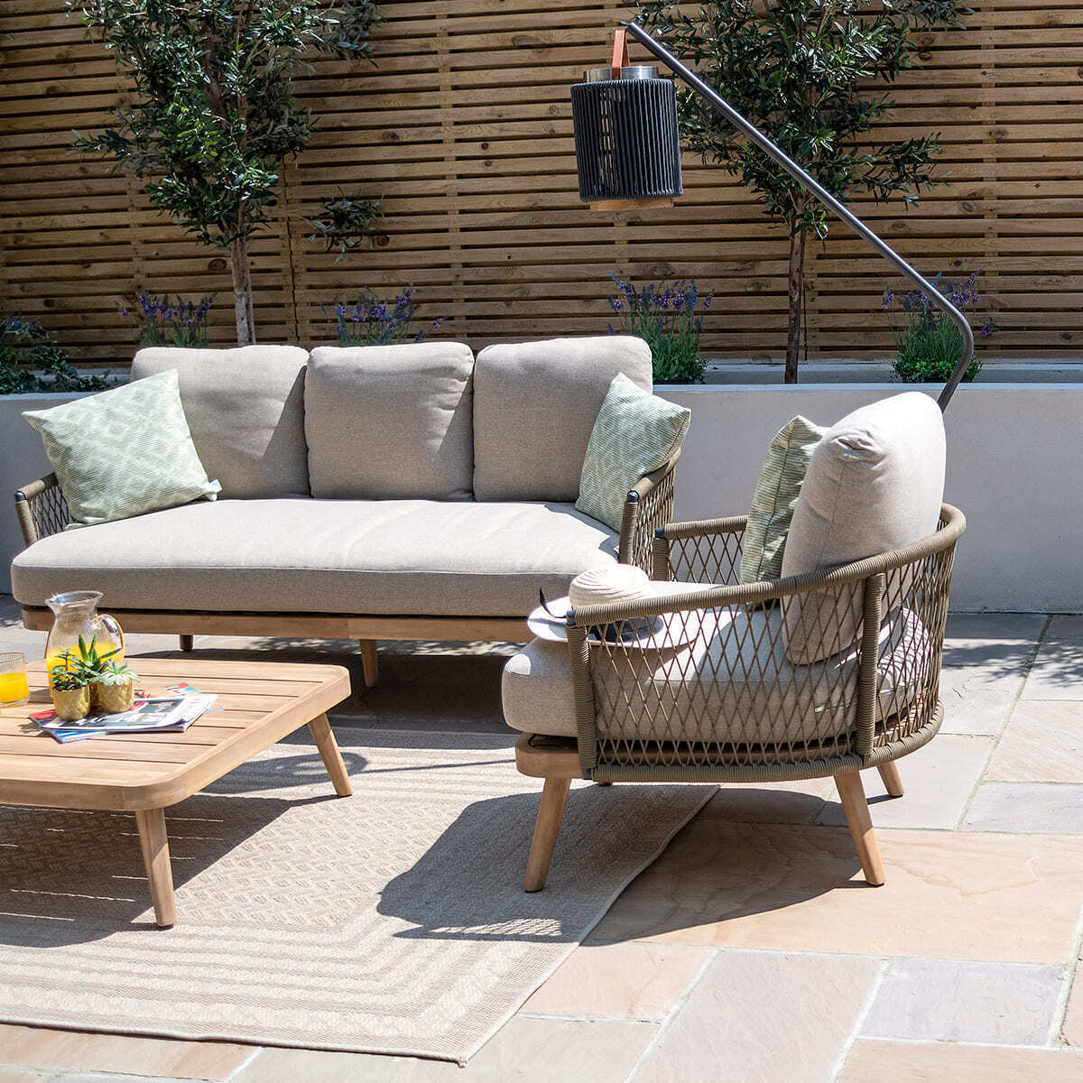 Homeflair - Bali Rope Weave 3 Seat Sofa Set