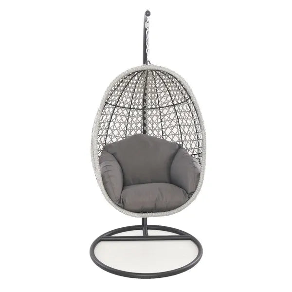 Homeflair - Ascot Rattan Hanging Double Chair with Weatherproof Cushions