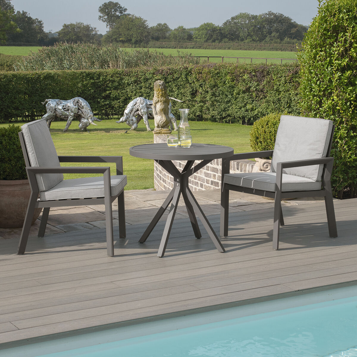 Homeflair - New York 3 Piece Aluminium Bistro Set