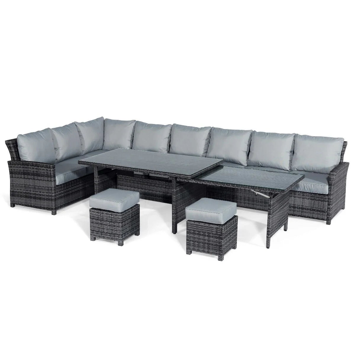 Homeflair - Extending Kingston Rattan Corner Dining Set – Brown
