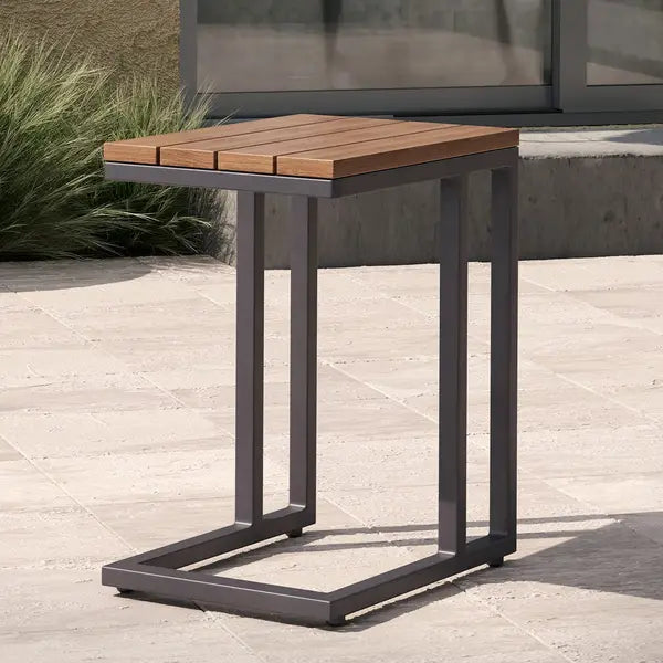 Homeflair - Oslo Teak Top U-Shaped Side Table
