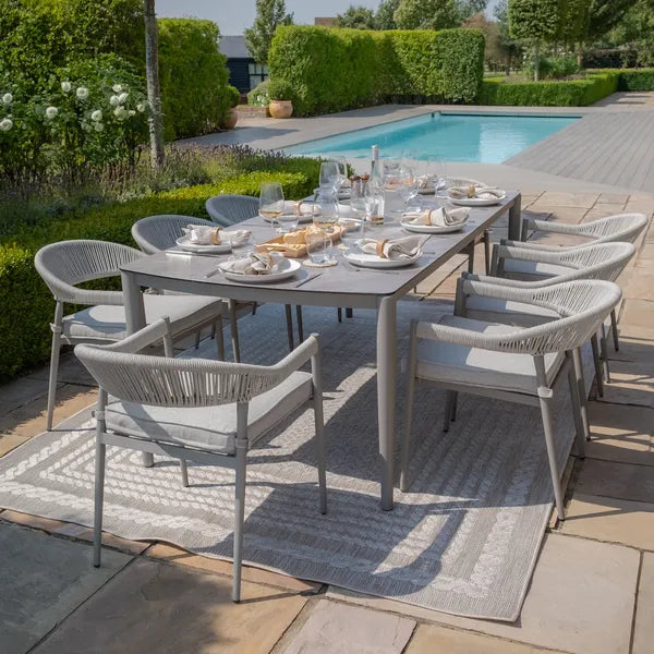 Florence Rope Weave 6 Seat Round Dining Set