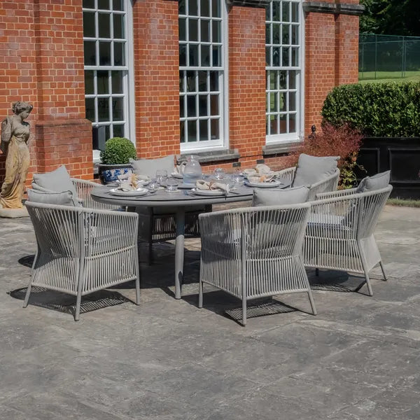 Maldives Rope Weave 8 Seat Rectangular Dining Set