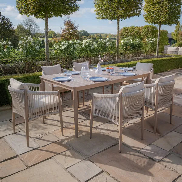 Havana Rope Weave 8 Seat Square Dining Set