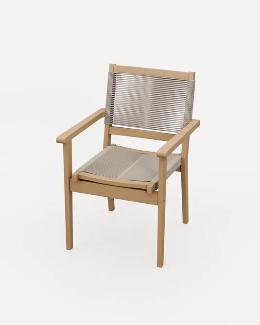 Roma 80cm Round Sunray Bistro Set with Roma Rope Stacking Chairs