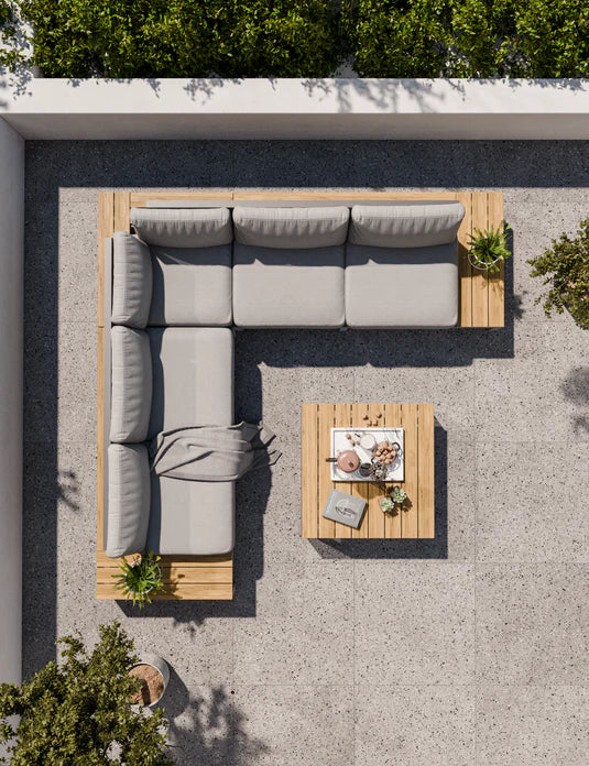 Aspen Teak 5 Seater Modular Mini Corner Lounging Set with Coffee Table