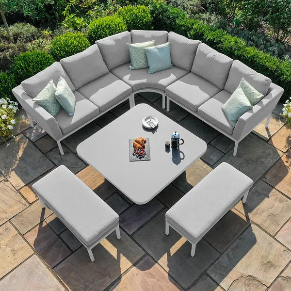 Outdoor Fabric Pulse 3 Seat Sofa Set with Rising Table - Flanelle