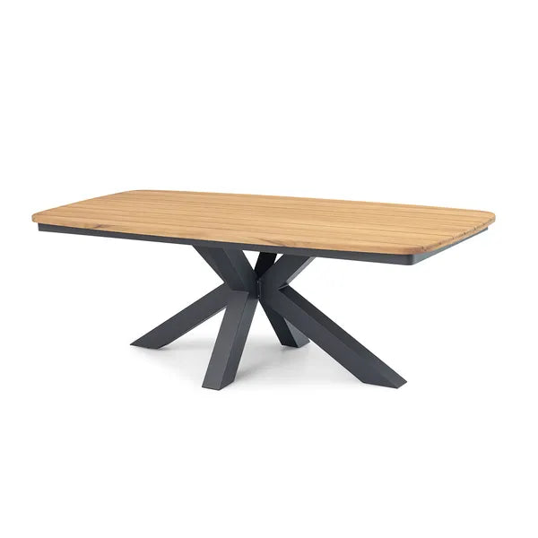 Jakarta Teak Dining Table with Grey Aluminium Frame