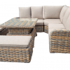 NEW Anna Rattan Brown Large Corner Sofa Set with Rising Table
