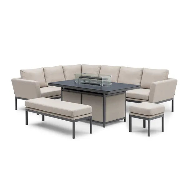 Homeflair – Outdoor Fabric Pulse Square Corner Dining Set