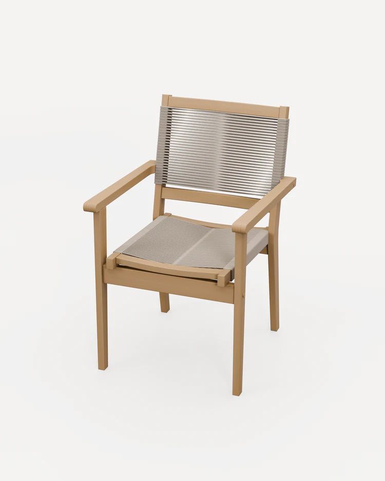 Luna 6 Seater Concrete Dining Set with Roma Stacking Chairs