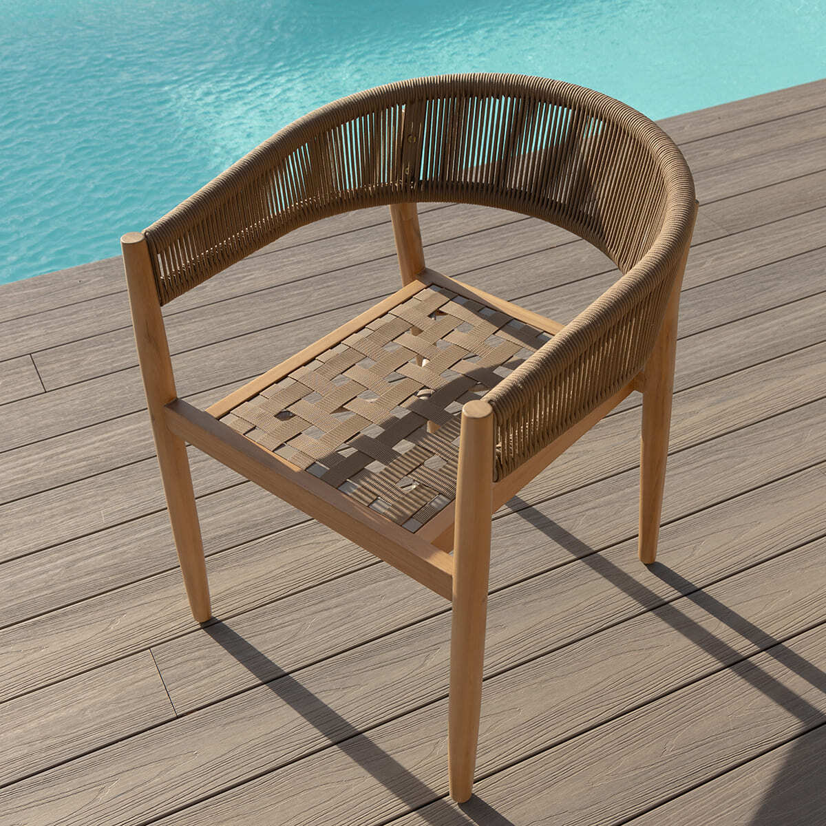 Homeflair - Porto Rope Weave 8 Seat Rectangular Dining Set