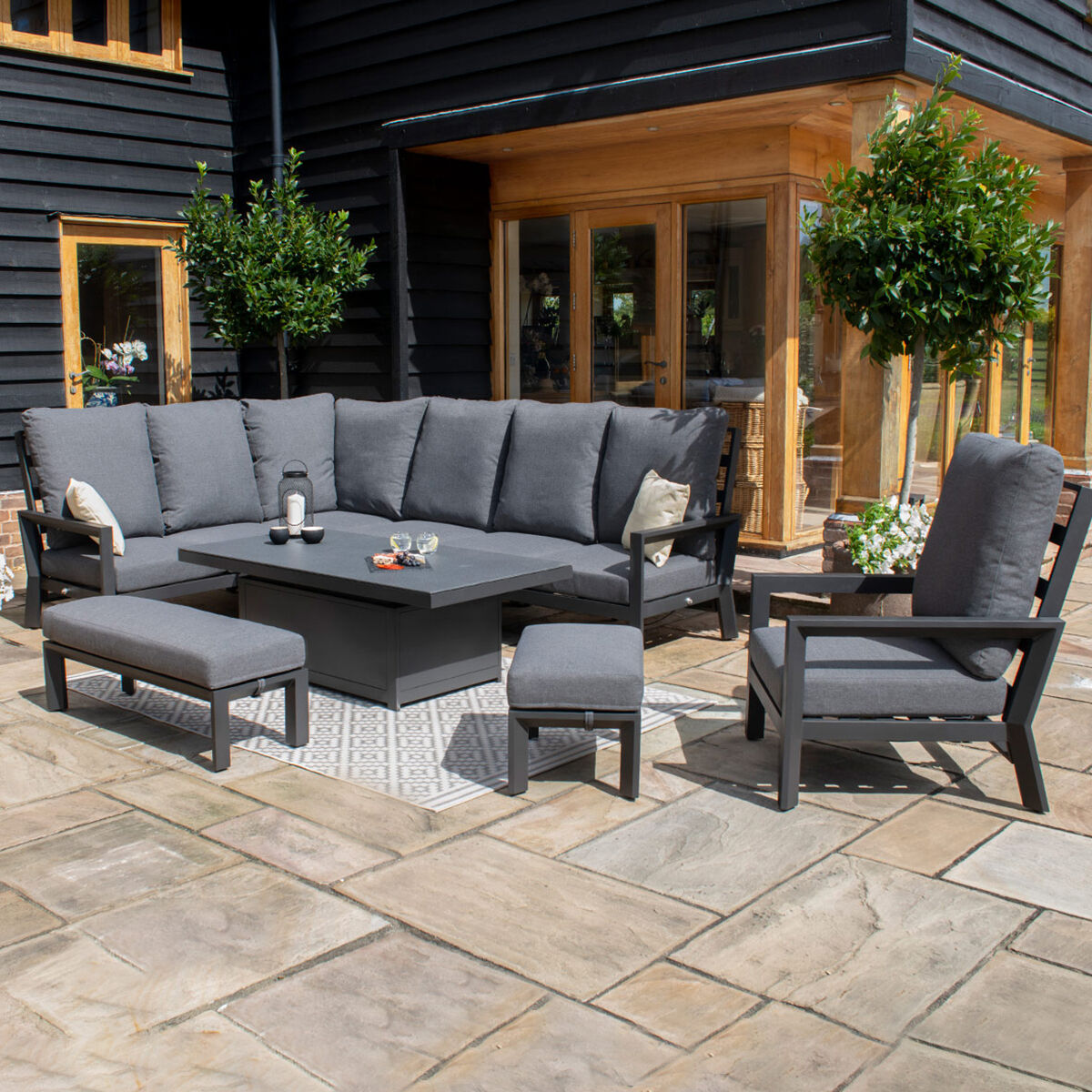 Homeflair - Manhattan Reclining Aluminium Corner Dining Set