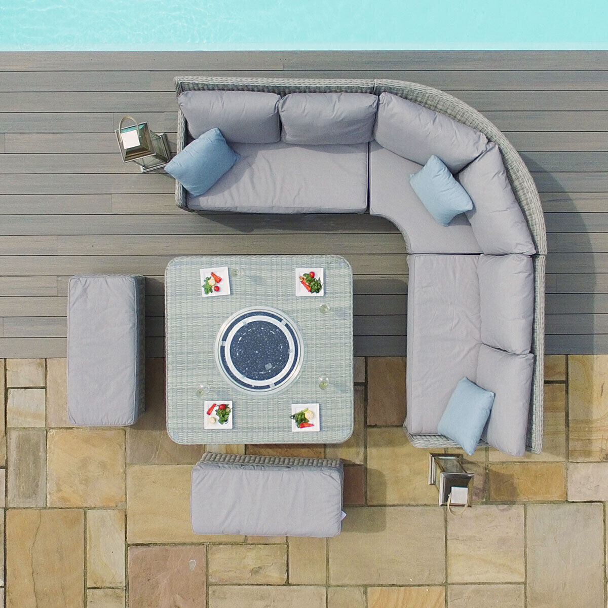 Homeflair - Oxford Royal Rattan Corner Dining Sofa Set