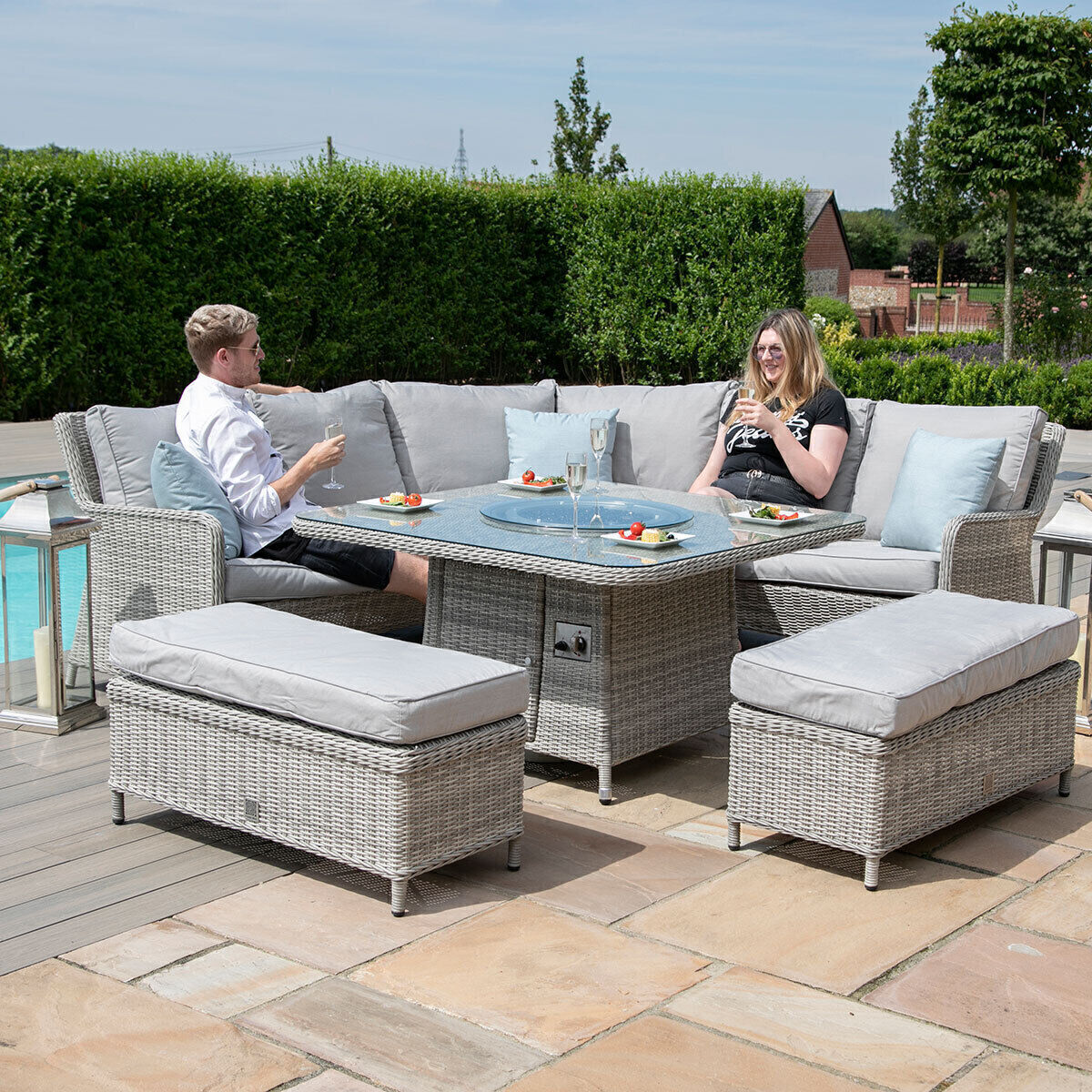 Homeflair - Oxford Royal Rattan Corner Dining Sofa Set