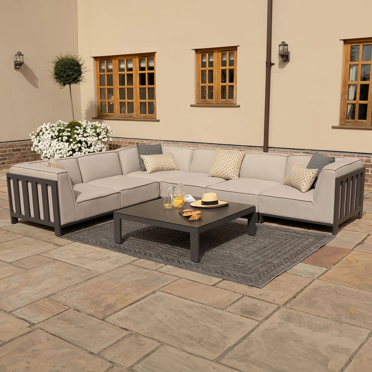 Homeflair - Outdoor Fabric Ibiza Medium Corner Sofa Set