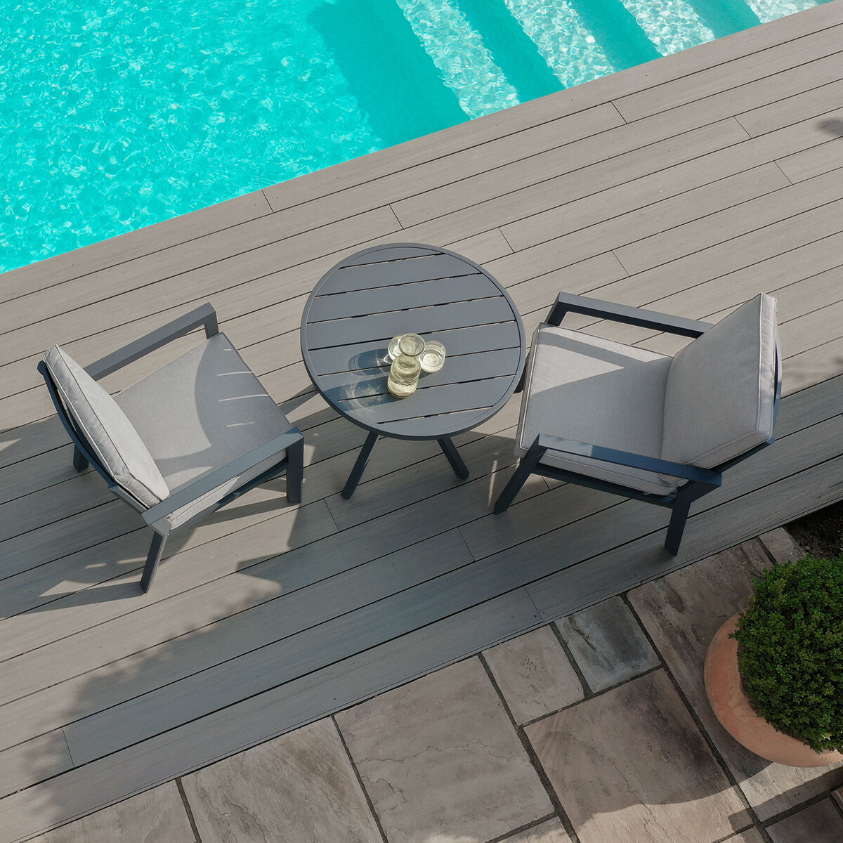 Homeflair - New York 3 Piece Aluminium Bistro Set
