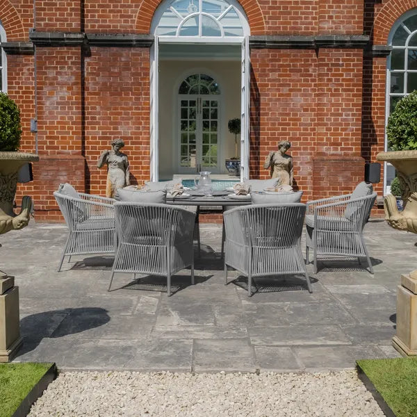 Maldives Rope Weave 8 Seat Rectangular Dining Set