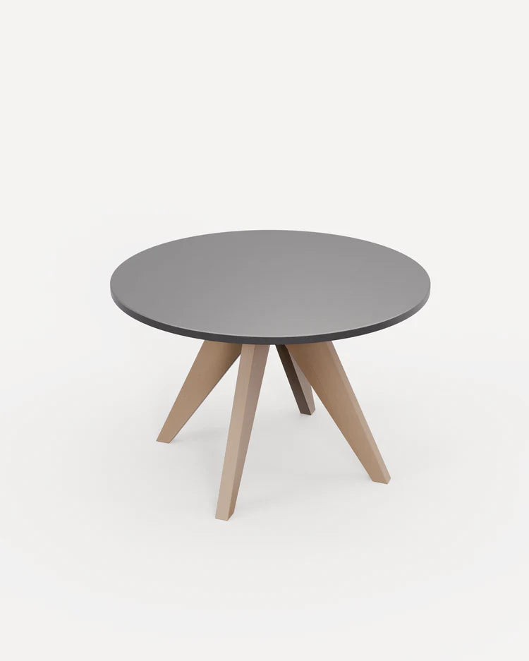 Luna 4 Seater Round Concrete Dining Set with Sol Rattan Dining Chairs